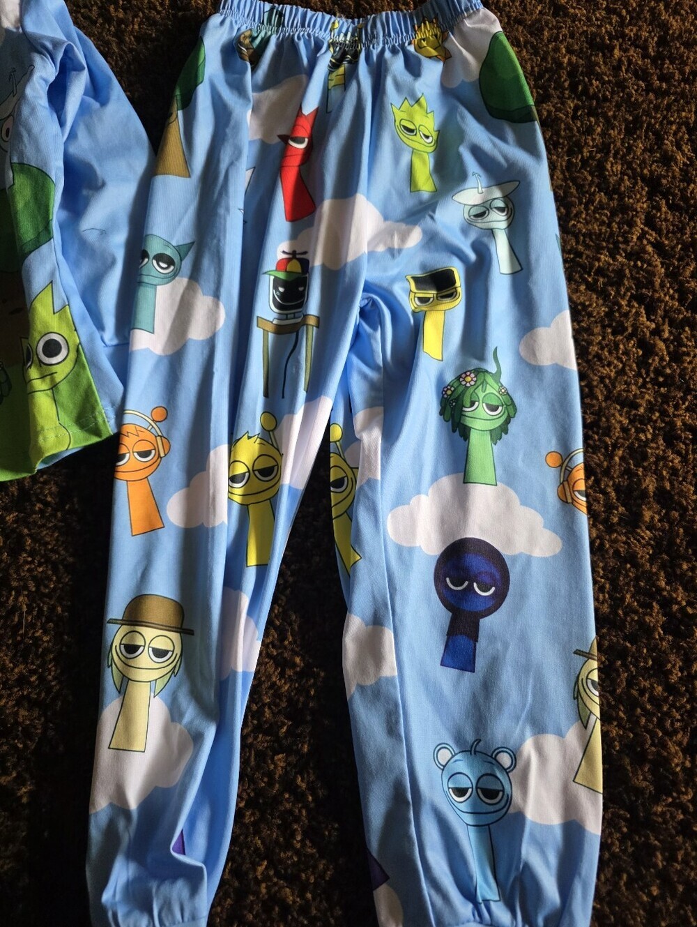 Sprunki Blue Character Cloud Pajama Set - Picture 3 of 3